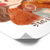 Süßes gemütliches Mädchen mit Kaffee Poster - Lass (Ecke)