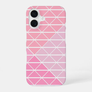Süßes geometrisches Muster aus Dreiecken in Rosa iPhone 16 Hülle