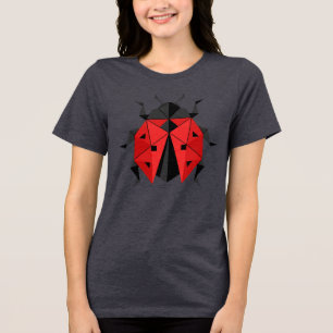 Süßes geometrisches Origami-Marienkäfer-Grafik-T-S Tri-Blend Shirt