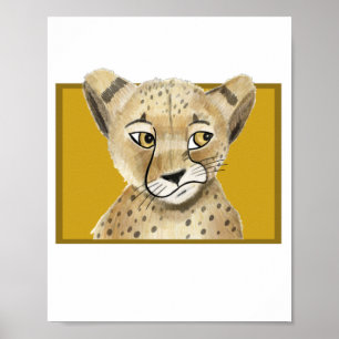 Süßes Gepard Poster – Safari-Tier-Wandkunst-Druck