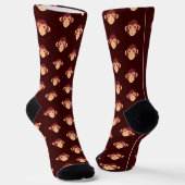Süßes, gepixeltes Affengesicht Socken (Gewinkelt)