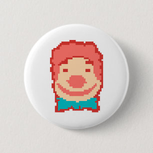 Süßes gepixeltes Clownsgesicht  Button