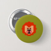 Süßes gepixeltes Löwengesicht  Button (Vorne & Hinten)