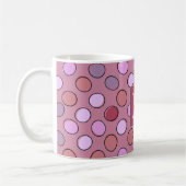 Süßes gepunktetes rosa Muster Monogramm Kaffeetasse (Links)