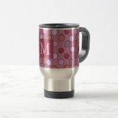 Süßes gepunktetes rosa Muster Monogramm Reisebecher (VorderseiteRechts)