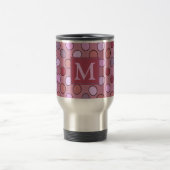 Süßes gepunktetes rosa Muster Monogramm Reisebecher (Mittel)