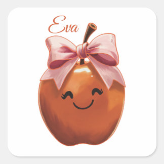 Süßes Geschenk Apfel Quadratischer Aufkleber