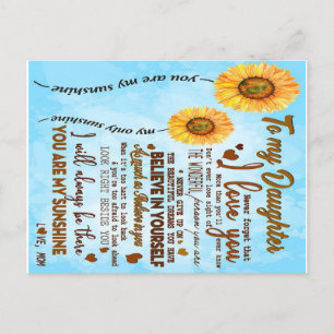 Süßes Geschenk für meine Tochter, Bestes Geschenk  Ankündigungspostkarte