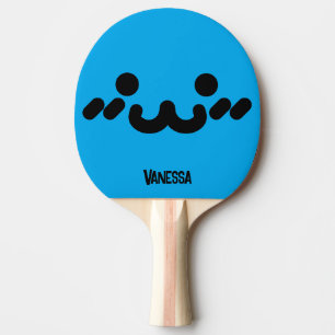 Süßes Gesicht Blau mit Namen Tischtennis Schläger