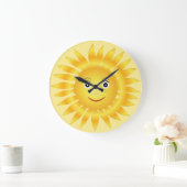 Süßes Gesicht der Sonne Große Wanduhr (Zuhause)