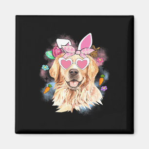 Süßes Gesicht Golden Retriever Frohe Ostern Tier H Magnet