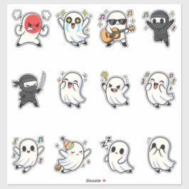 Süßes Gespenst-Emoji-Sticker-Pack Aufkleber