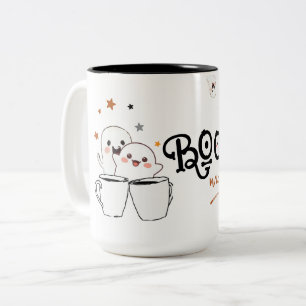 Süßes Gespenst Kaffee Boo-tiful Morgen Halloween Zweifarbige Tasse