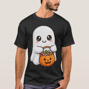 Süßes Gespenst mit Candy-Eimer Halloween T-Shirt