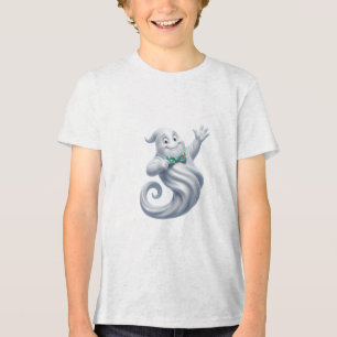 Süßes Gespenst mit Fliege Halloween-Design Tri-Blend Shirt