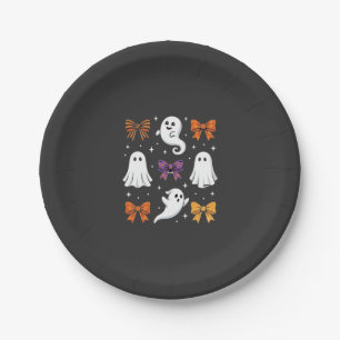 Süßes Gespenst mit Schleifen Halloween-Design_1 Pappteller