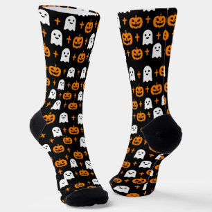 Süßes Gespenst und Kürbismuster Halloween Crew Soc Socken