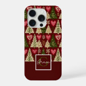 Süßes gestricktes Weihnachtsbaum-Muster iPhone Hülle (Rückseite)
