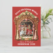 Süßes Gingerbrot Foto Feiertagskarte (Stehend Vorderseite)