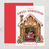 Süßes Gingerbrot Foto Feiertagskarte (Vorne/Hinten)