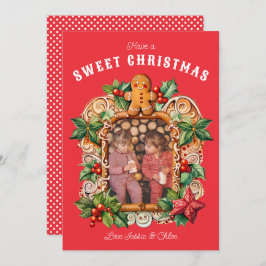 Süßes Gingerbrot Foto Feiertagskarte