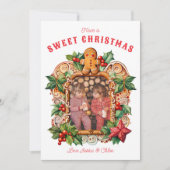 Süßes Gingerbrot Foto Feiertagskarte (Vorderseite)