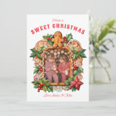 Süßes Gingerbrot Foto Feiertagskarte (Stehend Vorderseite)