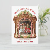 Süßes Gingerbrot Foto Feiertagskarte (Stehend Vorderseite)