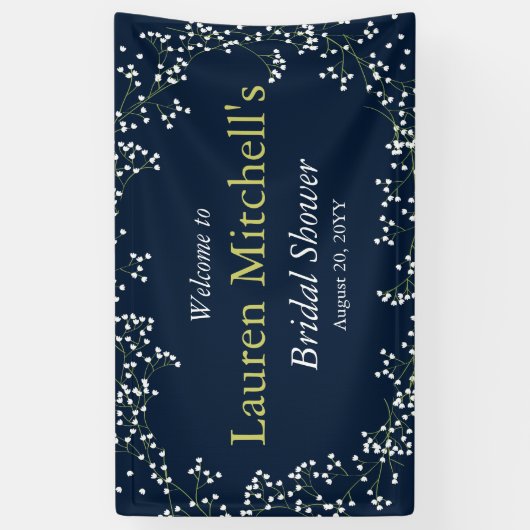 Süßes Gipskraut Hochzeit oder Party Banner (Vertikal)