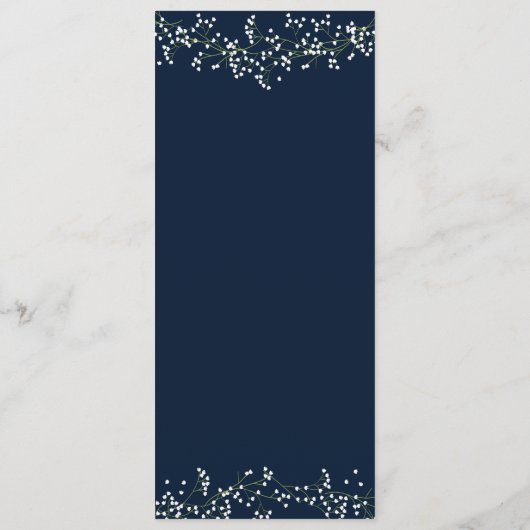 Süßes Gipskraut Hochzeitsprogramm Programm (Rückseite)