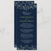 Süßes Gipskraut Hochzeitsprogramm Programm (Vorne/Hinten)