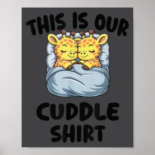 Süßes Giraffen-Paar Das ist unser Kuscheln Poster