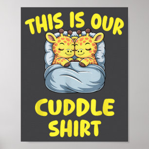 Süßes Giraffen-Paar Das ist unser Kuscheln Poster