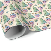 Süßes glänzendes Weihnachtsmuster Geschenkpapier (Rolleneckpunkt)