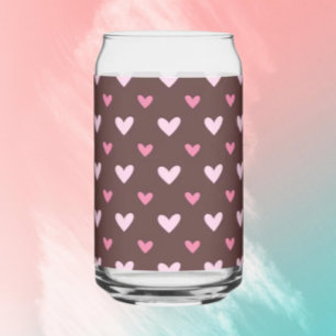 Süßes Glas – Rosa und rosafarbene Herzen