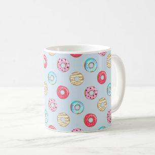 Süßes glasiertes Donut-Muster Hellblau Kaffeetasse