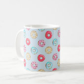 Süßes glasiertes Donut-Muster Hellblau Kaffeetasse (Vorderseite Links)