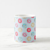 Süßes glasiertes Donut-Muster Hellblau Kaffeetasse (Mittel)