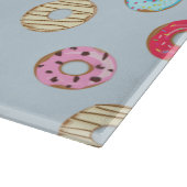 Süßes glasiertes Donut-Muster Hellblau Schneidebrett (Ecke)
