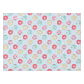 Süßes glasiertes Donut-Muster Hellblau Tischdecke (Vorderseite (Horizontal))