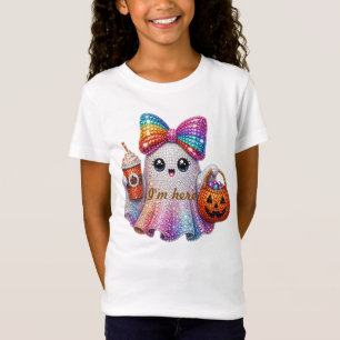 Süßes Glitter-Bogen-Geist Halloween-Kleinkind-T-Sh T-Shirt