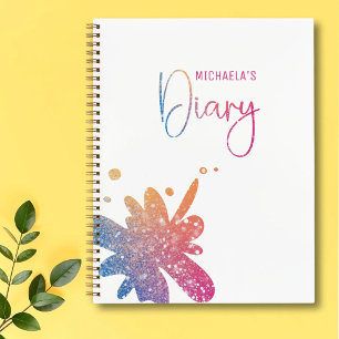 Süßes Glitter-Splatter-Mädchen-Tagebuch-Notizbuch Notizblock