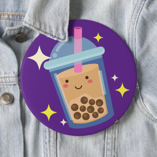 Süßes glückliches Bubble-Tea-Design Button