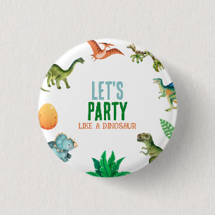 Süßes glückliches Dinosaurier-Geburtstagsgeschenk Button