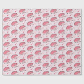 Süßes glückliches Igel-Monogramm Geschenkpapier (Flach)