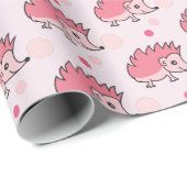 Süßes glückliches Igel-Monogramm Geschenkpapier (Rolleneckpunkt)