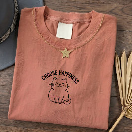 Süßes glückliches Katzen-Zitat Grafik-T-Shirt T-Shirt