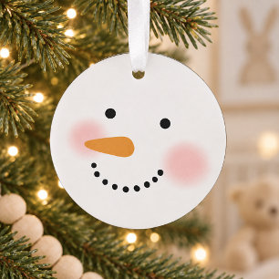 Süßes glückliches Schneemann-Gesicht Weihnachts-An Ornament