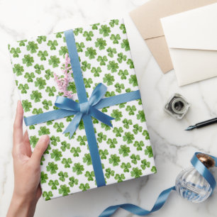 Süßes Glücksklee-Muster Geschenkpapier