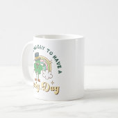 Süßes Glücksklee-Retro-Regenbogen – St. Patrick’s Kaffeetasse (Vorderseite Links)